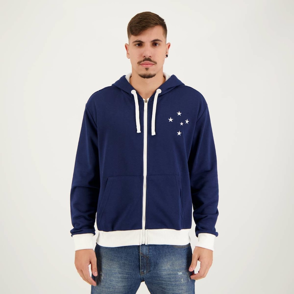 Jaqueta com Capuz do Cruzeiro Portlet Futfanatics - Masculina