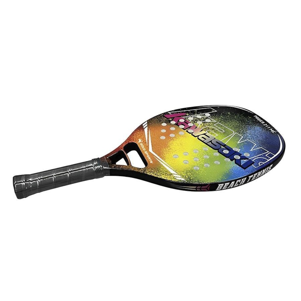 Imagem 3 do produto Raquete Beach Tennis Gold Sports Power 211MC Kawasaki Carbon - 2 Overgrip e Capa