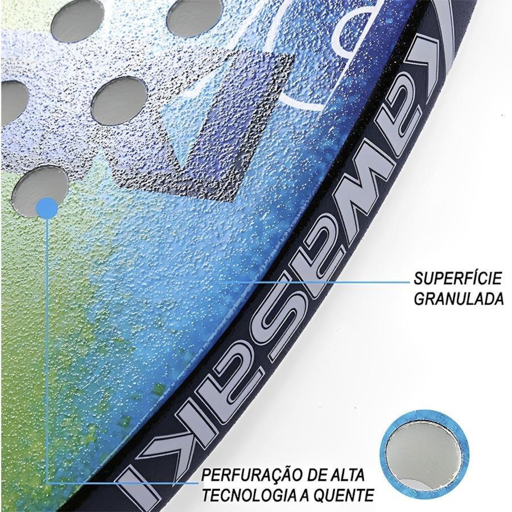Imagem 4 do produto Raquete Beach Tennis Gold Sports Power 211MC Kawasaki Carbon - 2 Overgrip e Capa
