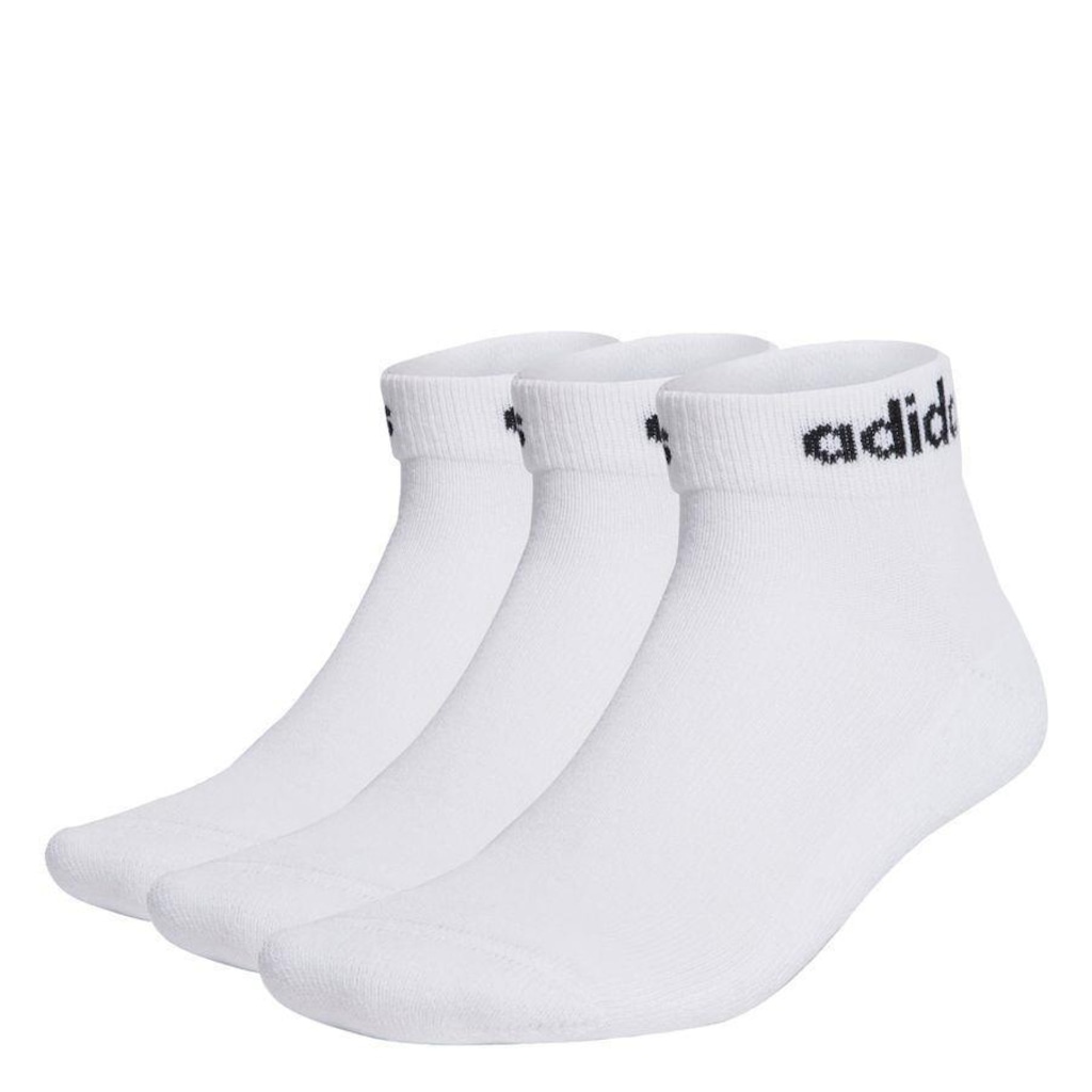 Kit Meias Cano Médio adidas Linear com 3 Pares - Adulto