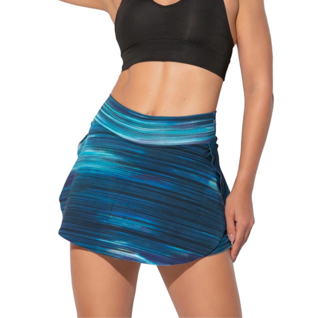 Short Saia Tapa Bumbum MVB Modas Estampado - Feminino