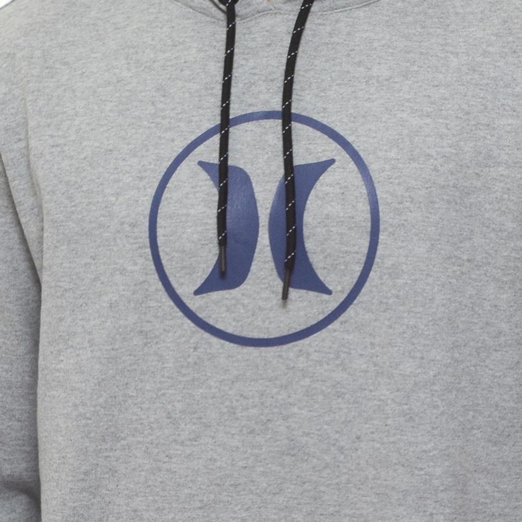 Imagem 2 do produto Blusão de Moletom Com Capuz Hurley Canguru Circle Icon Oversize - Masculino