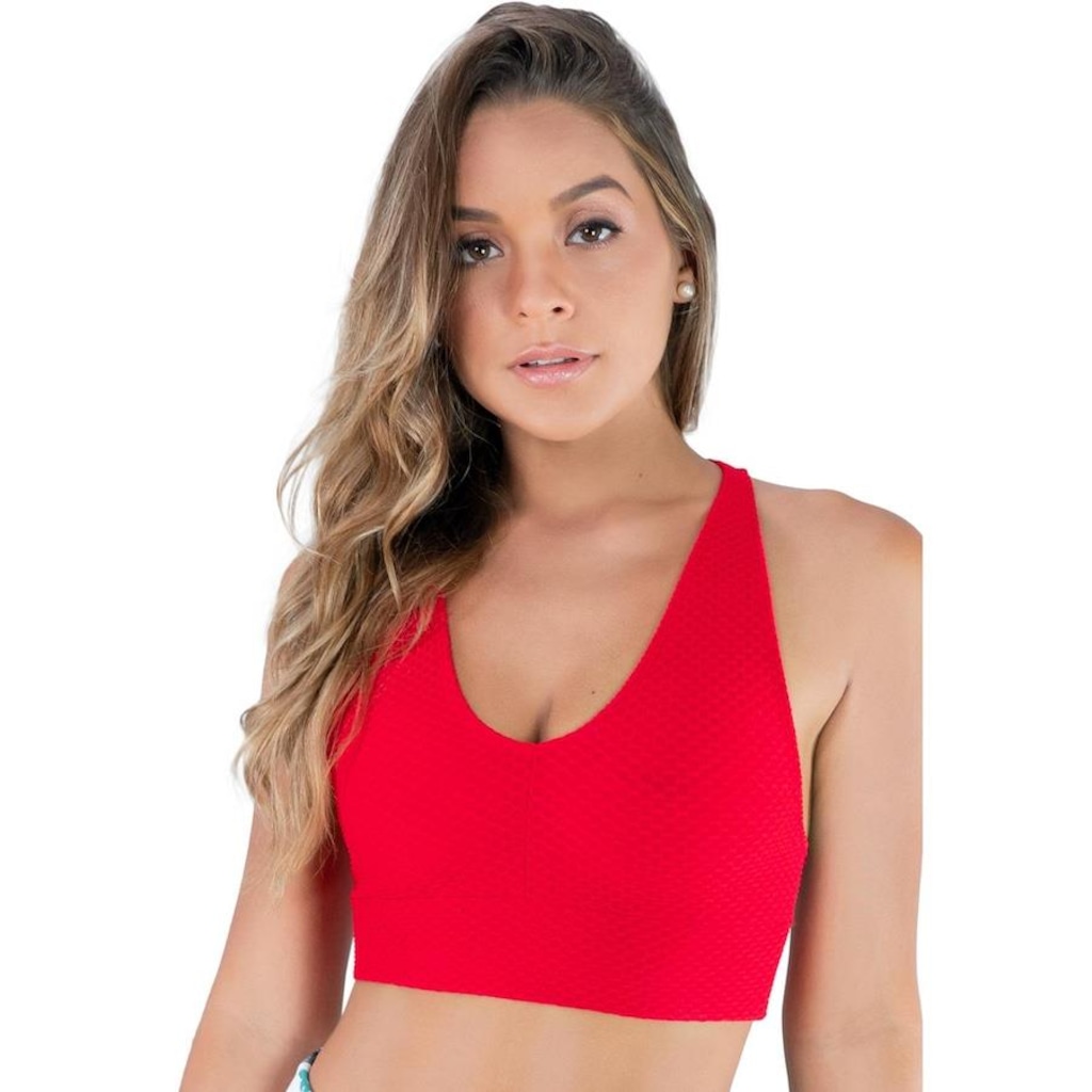 Top Fitness MVB Modas Tecido Bolha - Feminino