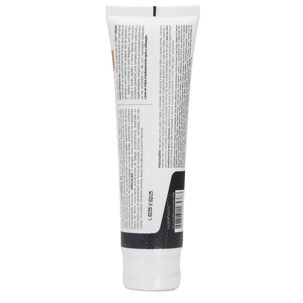 Imagem 4 do produto Creme Nanotermico Toff Care N2 Aquecimento Moderado - 100g
