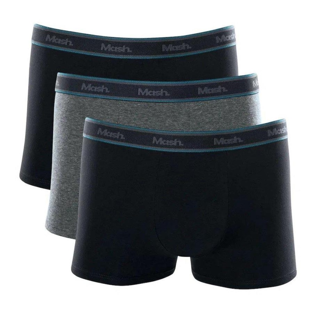 Kit Cueca Boxer Mash Elast Bord - 3 unidades - Adulto