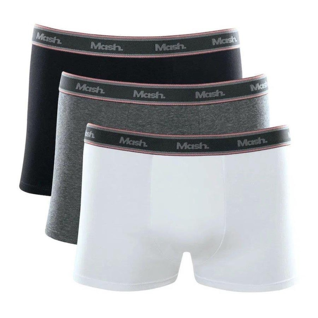 Kit Cueca Boxer Mash Elast Bord - 3 unidades - Adulto