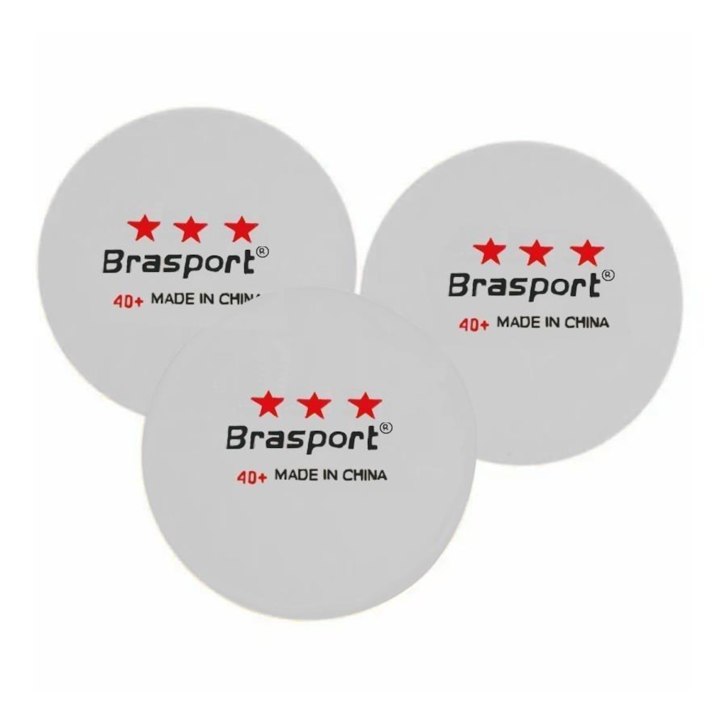 Bola de Ping Pong Gold Sports Brasport 3 Estrelas - 3 unidades