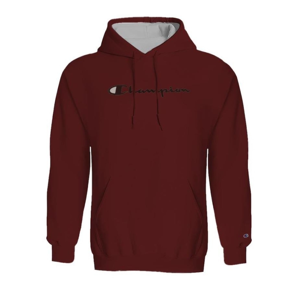 Blusão de Moletom com Capuz Champion Canguru Logo Script Ink - Masculino