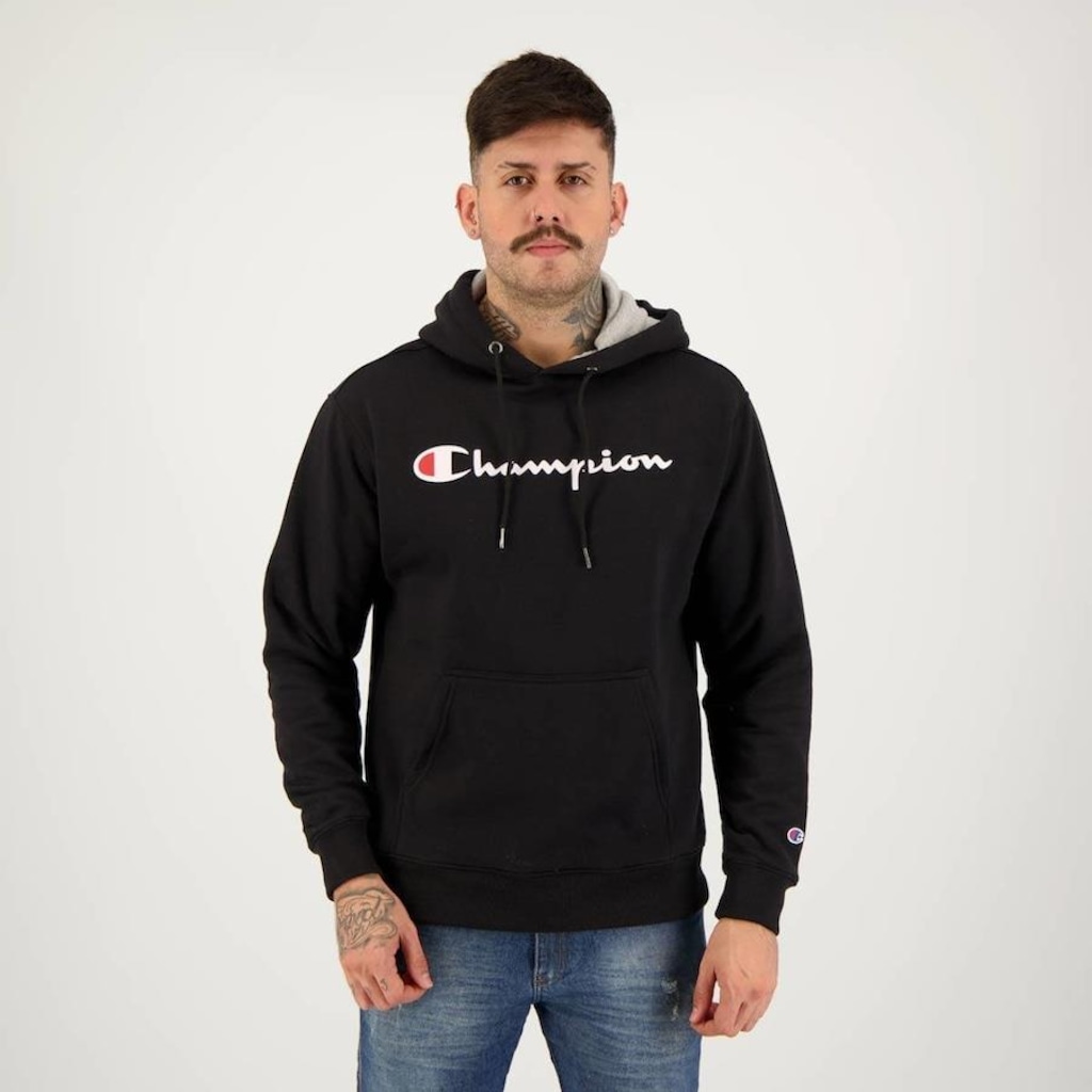 Blusão de Moletom com Capuz Champion Contour Logo - Masculina