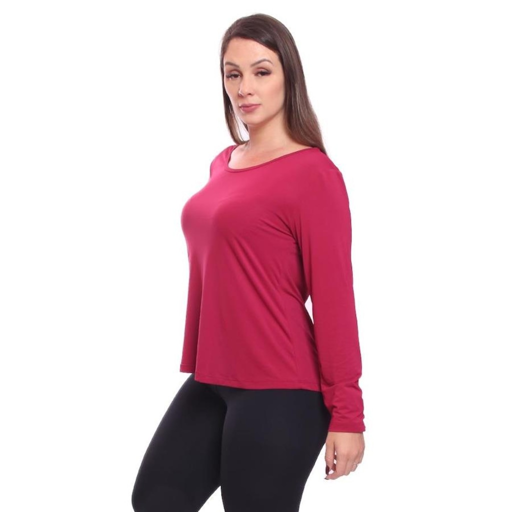 Imagem 3 do produto Camiseta Dellas Fit Manga Longa Dry Fit Básica Lisa Blusa Academia Treino Esporte - Feminina