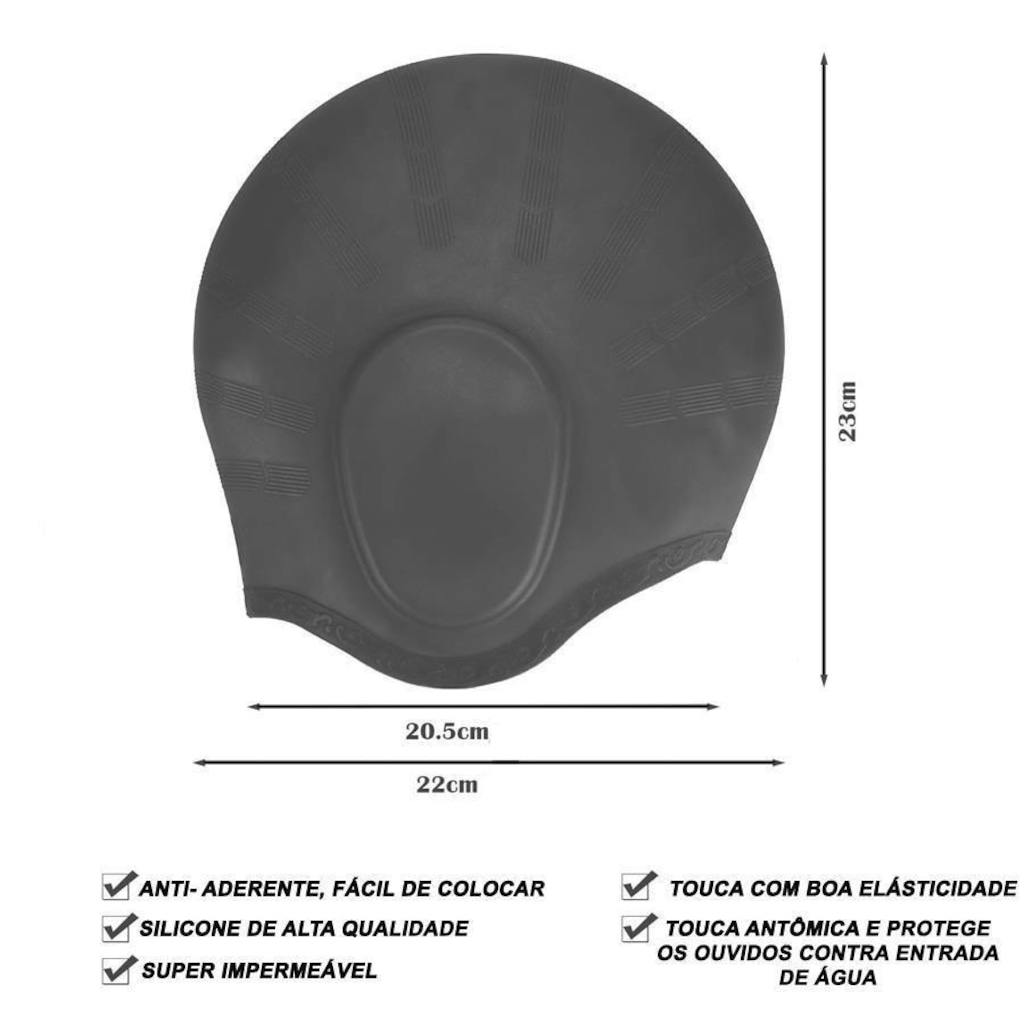 Imagem 2 do produto Touca de Natação Gold Sports Ergononico Ultra Confort com Cobertura das Orelhas - Adulto