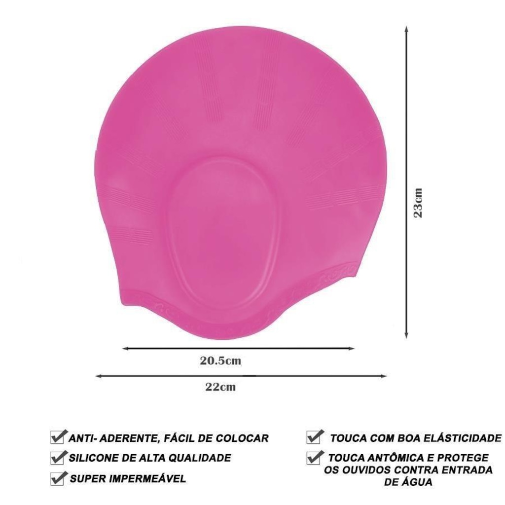 Imagem 2 do produto Touca de Natação Gold Sports Ergononico Ultra Confort com Cobertura das Orelhas - Adulto