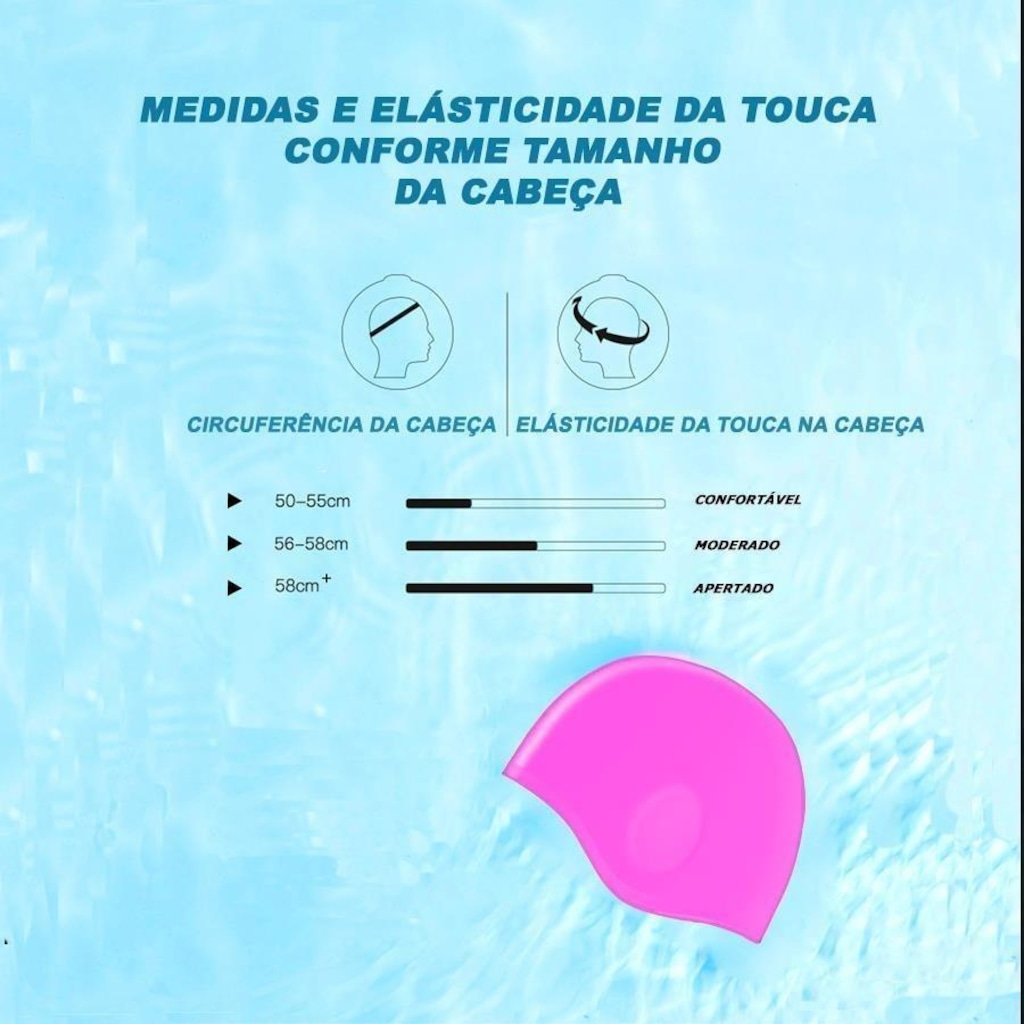 Imagem 3 do produto Touca de Natação Gold Sports Ergononico Ultra Confort com Cobertura das Orelhas - Adulto