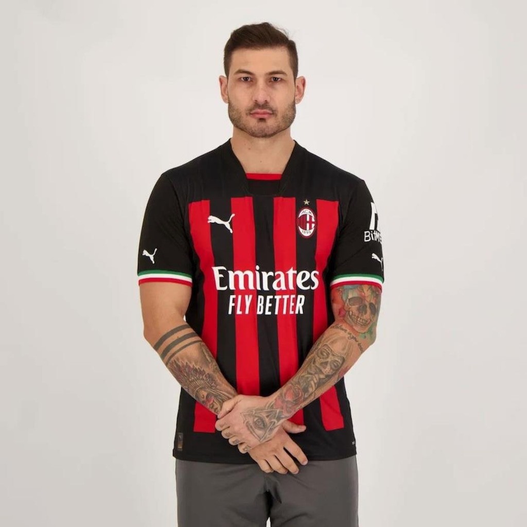 Camisa Milan Home 2023 11 Ibrahimovic Puma - Masculina - Foto 1