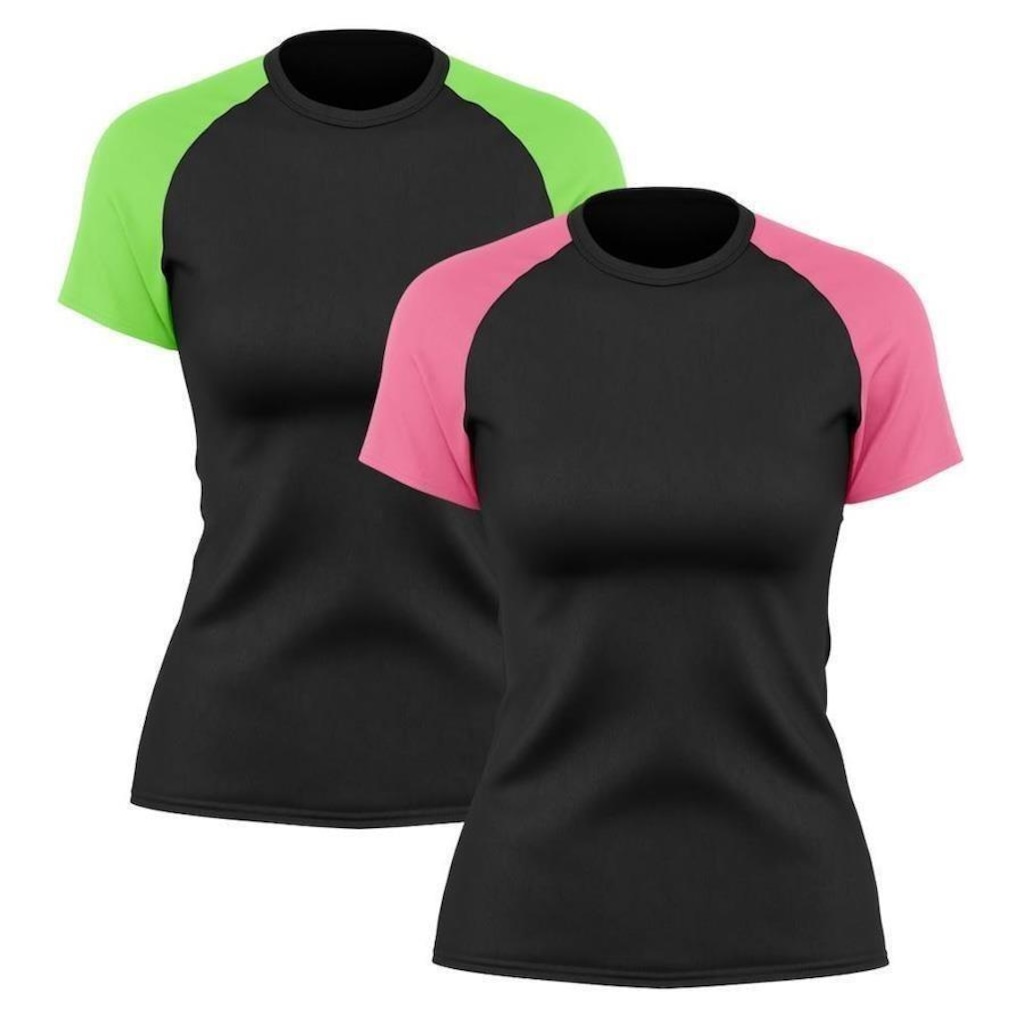 Imagem 3 do produto Camiseta Whats Wear Raglan com Proteção Solar UV - 2 unidades - Feminina