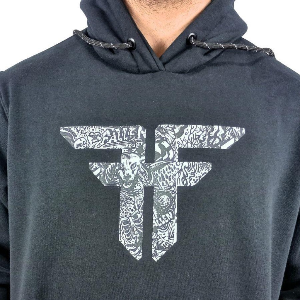 Imagem 2 do produto Blusão de Moletom com Capuz Fallen Canguru Logo Grade - Masculino