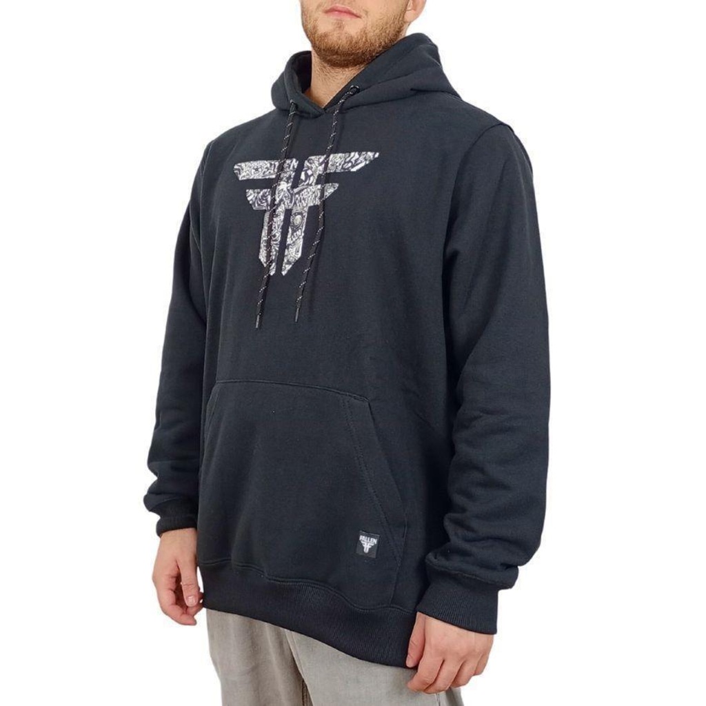 Imagem 3 do produto Blusão de Moletom com Capuz Fallen Canguru Logo Grade - Masculino