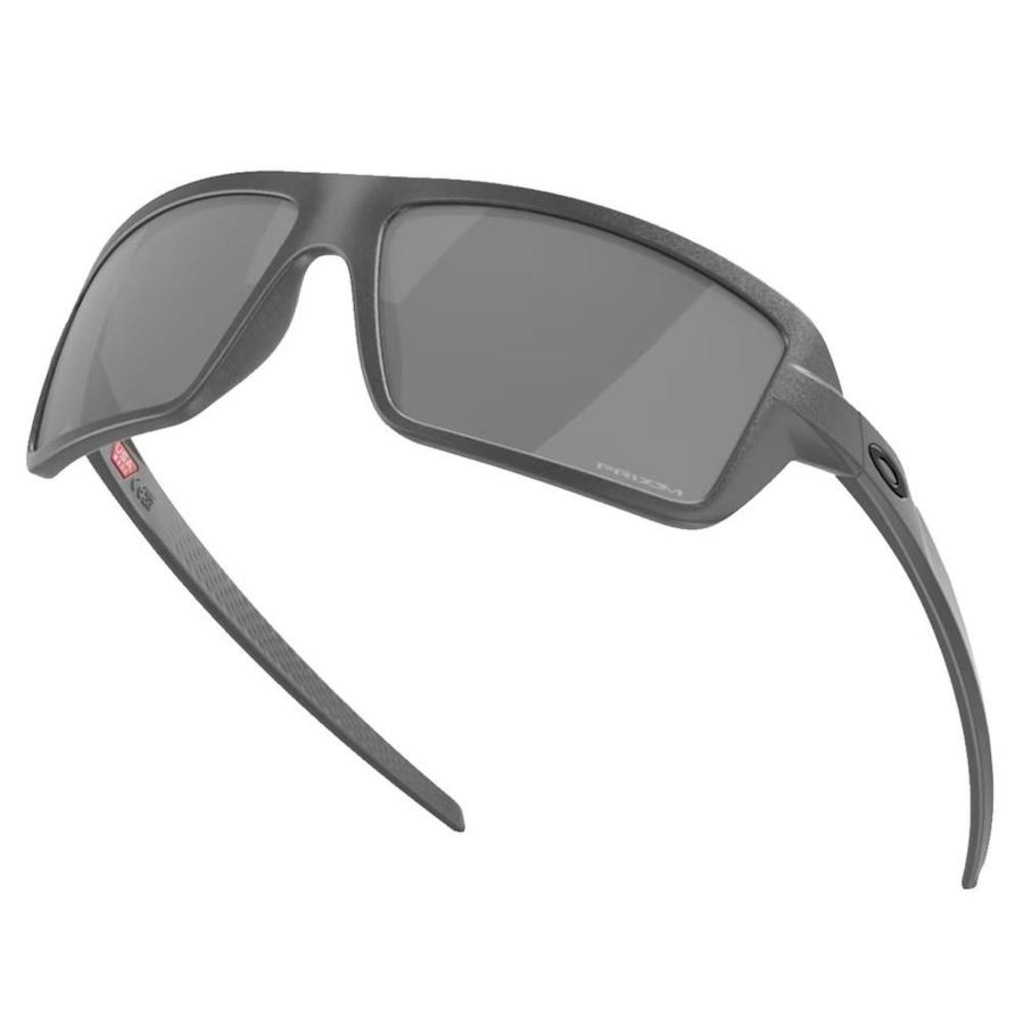 Óculos de Sol Unissex Oakley Cables Steel Prizm Black - Foto 4
