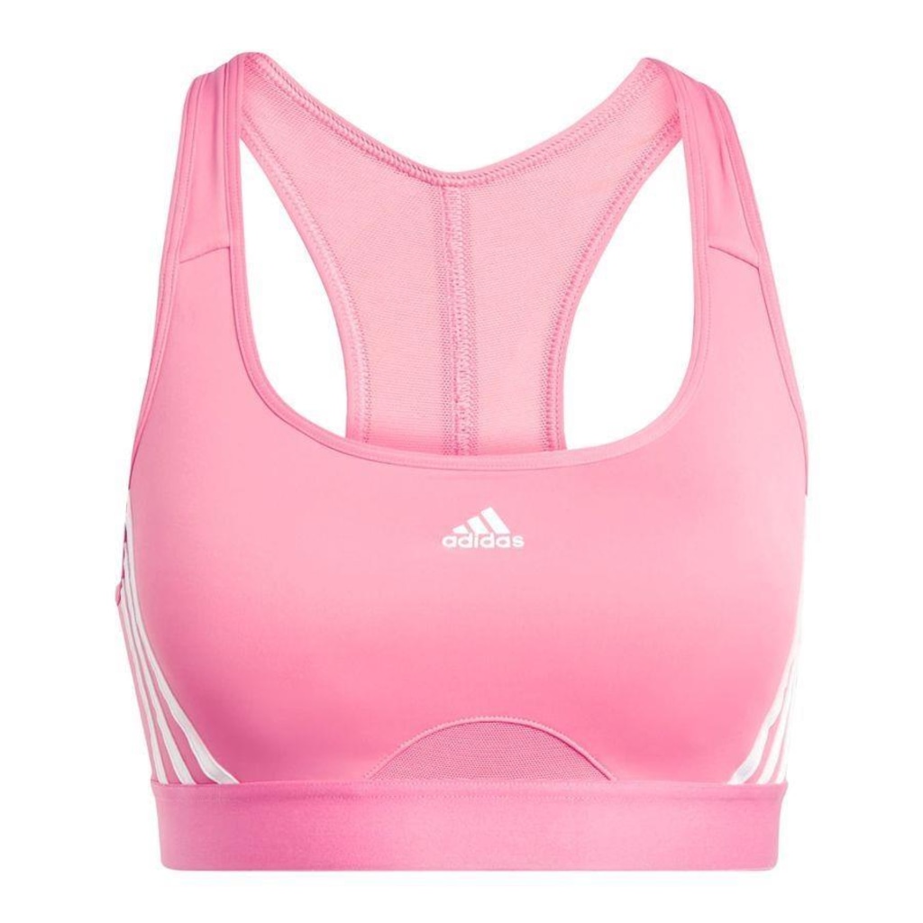 Top Fitness com Bojo adidas Médio Suporte Powerreact 3-Stripes - Feminino - Foto 1