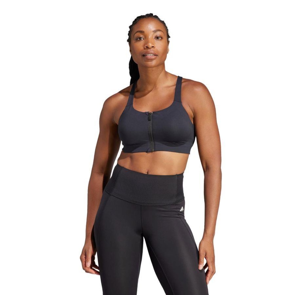 Top Fitness com Bojo adidas Zíper Alto Suporte Tlrd Impact Luxe - Feminino - Foto 2