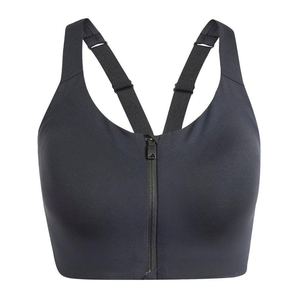 Top Fitness com Bojo adidas Zíper Alto Suporte Tlrd Impact Luxe - Feminino - Foto 1