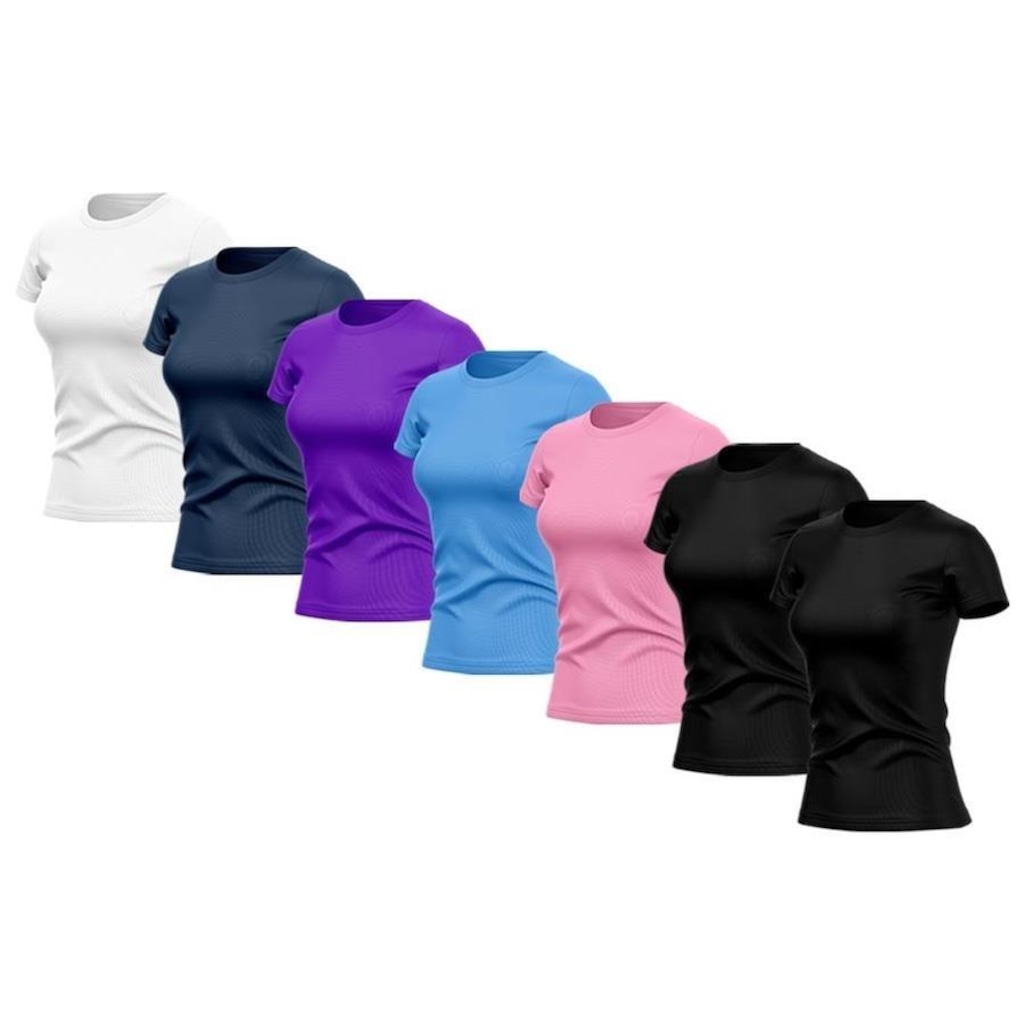 Imagem 4 do produto Kit de Camisas Térmica Adriben Dry Fit com Proteção Solar Uv - 7 Unidades - Feminina