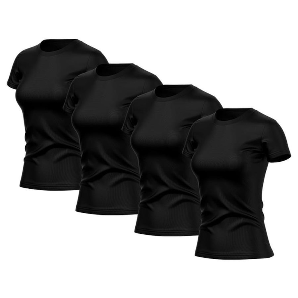 Kit de Camisas Térmica Adriben Dry Fit com Proteção Solar Academia - 4 Unidades - Feminina