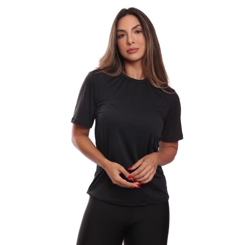 Imagem 2 do produto Kit de Camisas Térmica Adriben Dry Fit com Proteção Solar Academia - 3 Unidades - Feminina