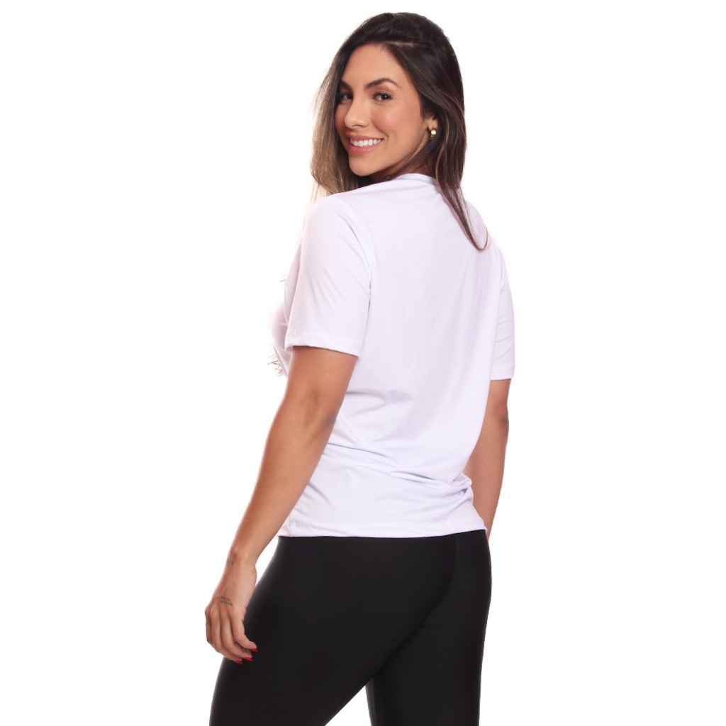 Imagem 5 do produto Kit de Camisas Térmica Adriben Dry Fit com Proteção Solar Academia - 3 Unidades - Feminina