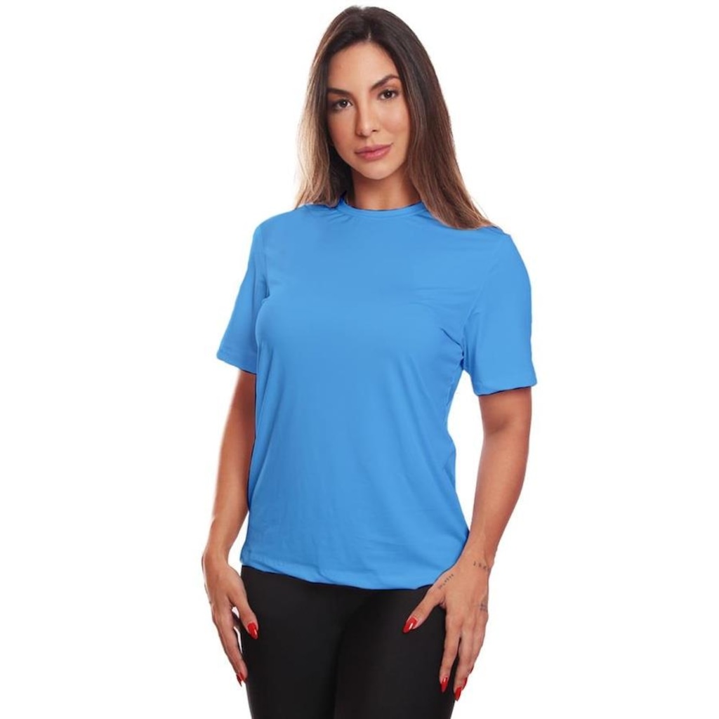 Imagem 4 do produto Kit de Camisas Térmica Adriben Dry Fit com Proteção Solar Academia - 2 Unidades - Feminina