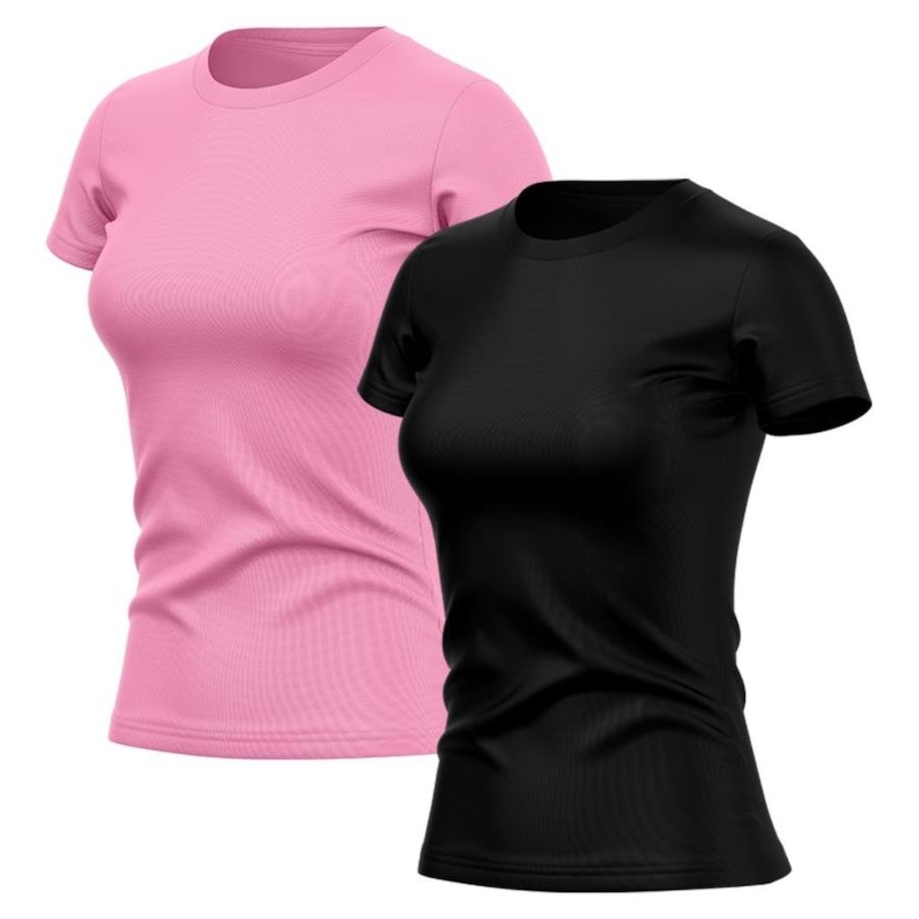 Kit de Camisas Térmica Adriben Dry Fit com Proteção Solar Academia - 2 Unidades - Feminina