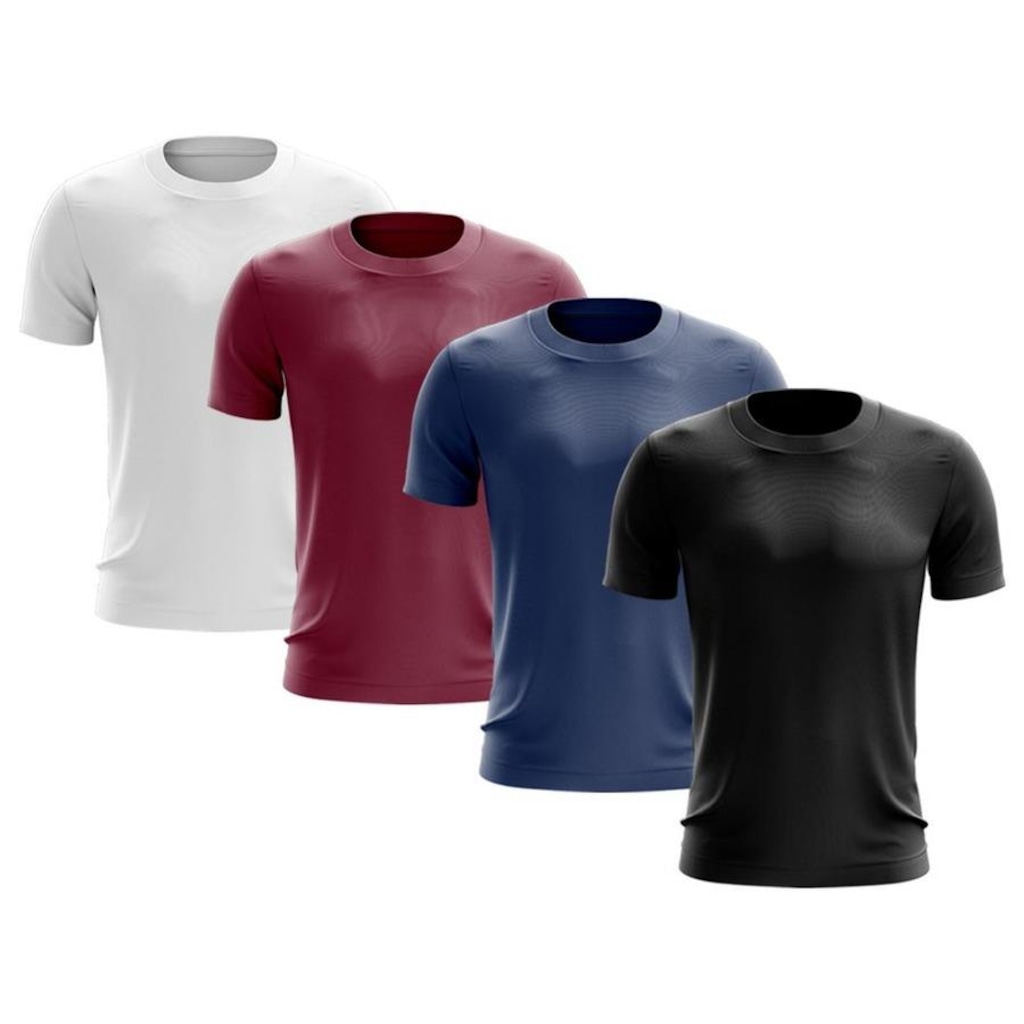 Kit de Camisas Térmica Adriben Dry Fit com Proteção Solar - 4 Unidades - Masculina