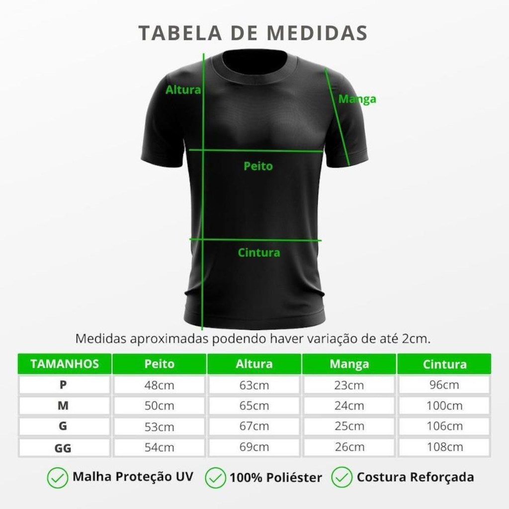 Imagem 3 do produto Camiseta Adriben Dry Fit Proteção Solar Uv Térmica - Masculina