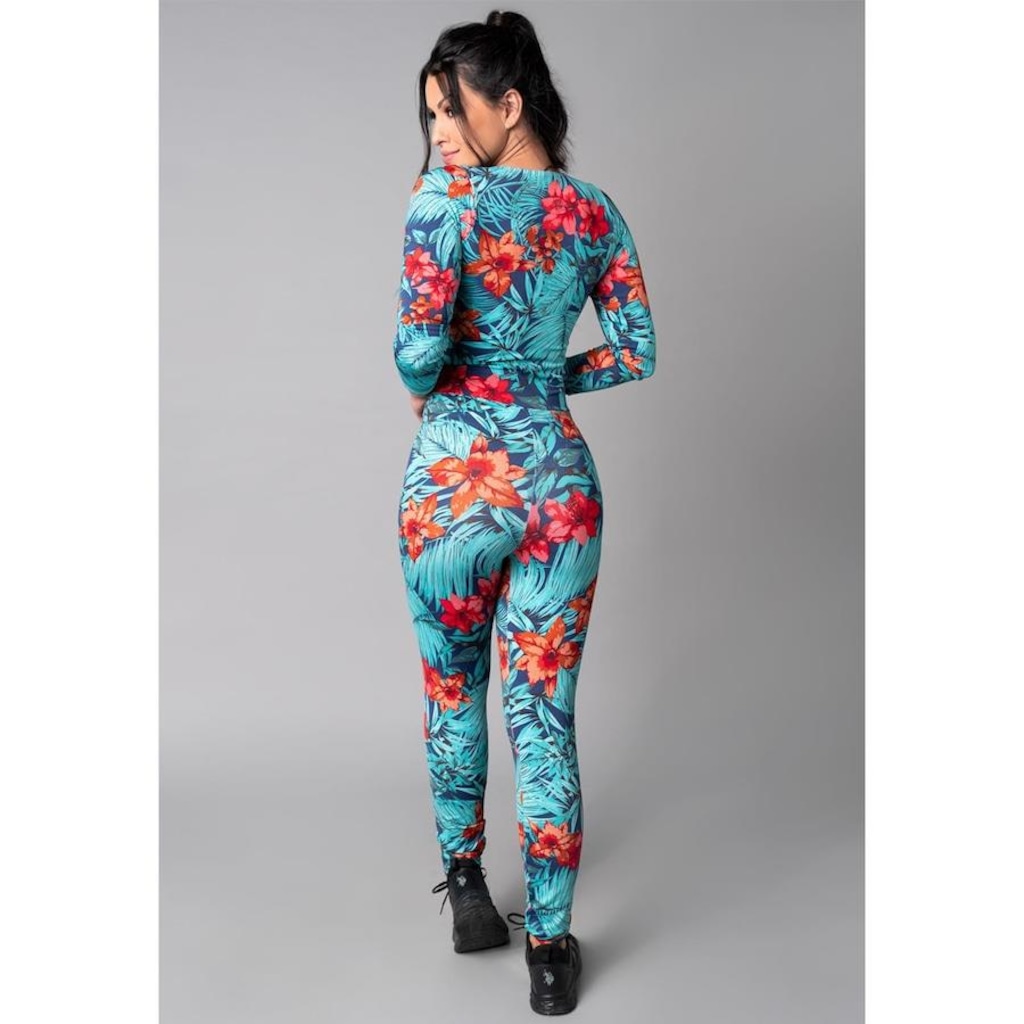 Imagem 2 do produto Macacão Fitness MVB Modas Longo 3/4 Costa Fechada Fitness Suplex - Feminino