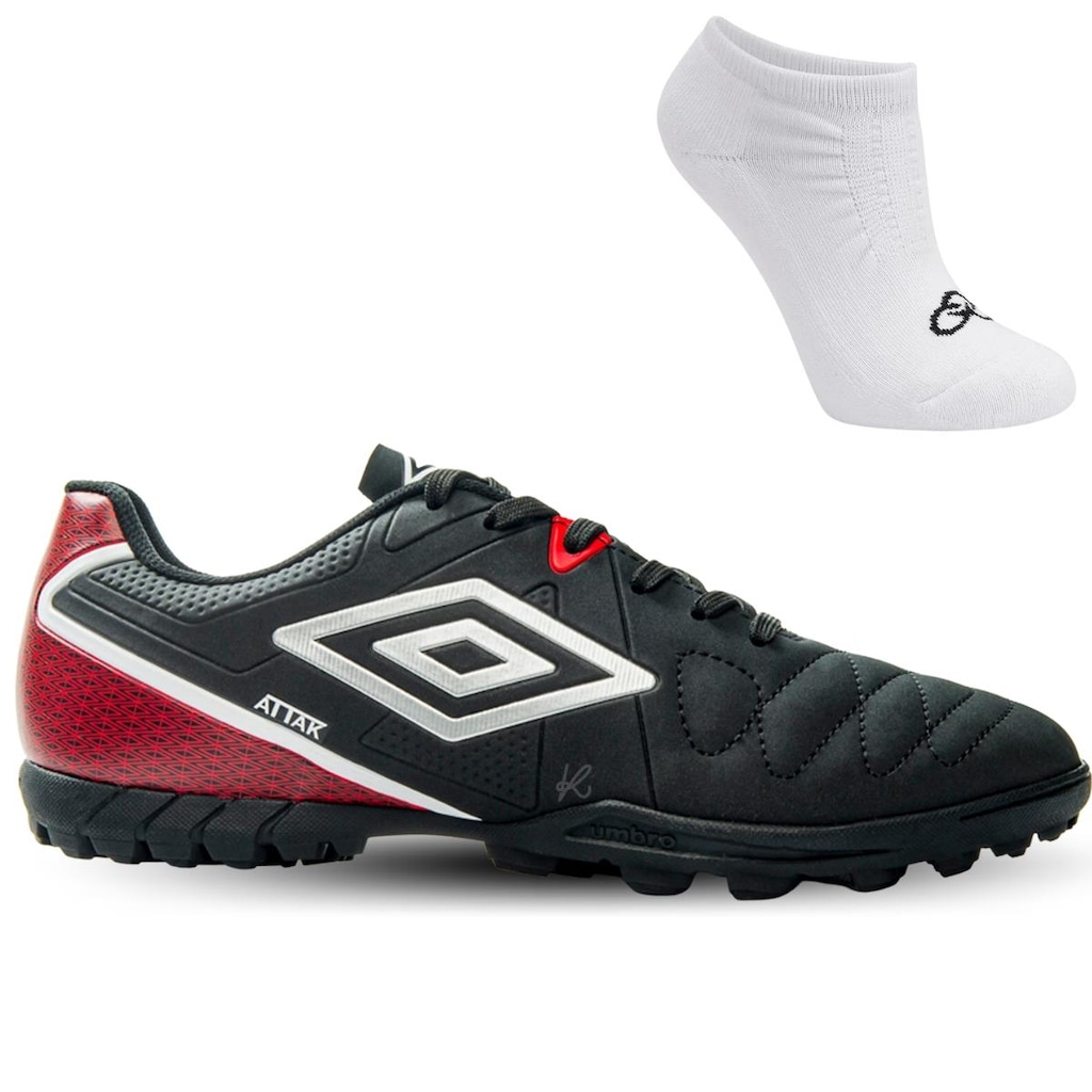 Kit Umbro: Chuteira Society Attak + Meia - Adulto