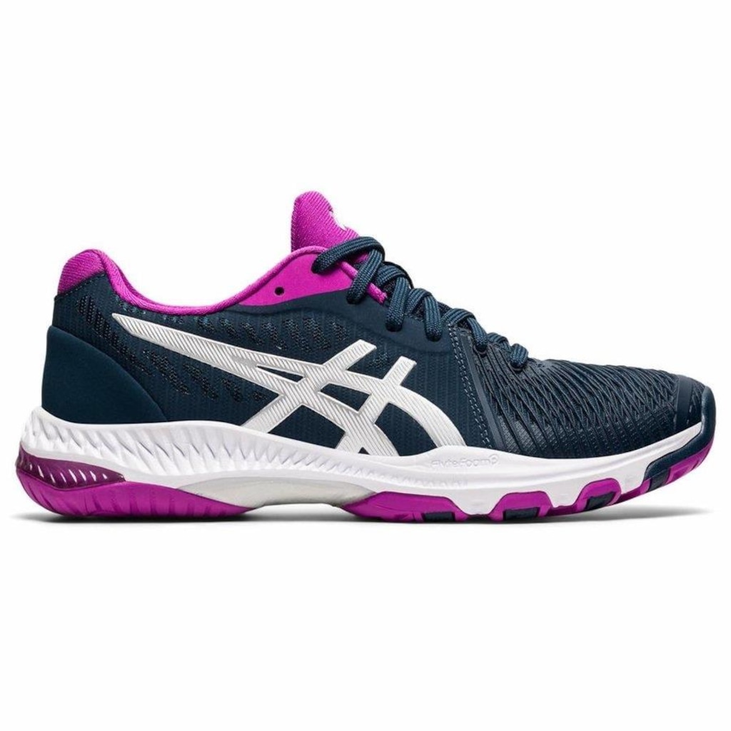 アシックス1051A002 NETBURNER BALLISTIC FF Tênis Asics Netburner Ballistic FF MT 3 Masculino Branco e Azul