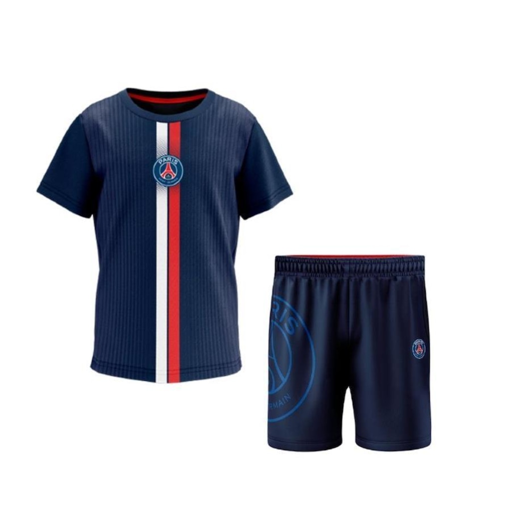 Kit Psg Torcedor Braziline: Camisa Clove + Short - Infantil
