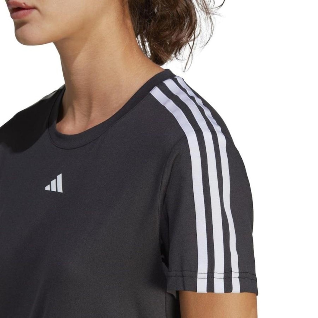 Camiseta Feminina adidas Manga Curta Essentials 3 Listras - Foto 1