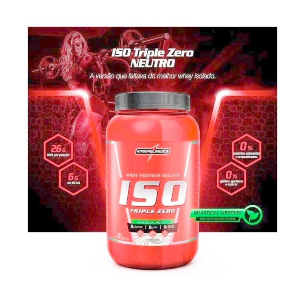 Whey Protein Isolado Integralmedica Iso Triple Zero - 900G - Foto 1