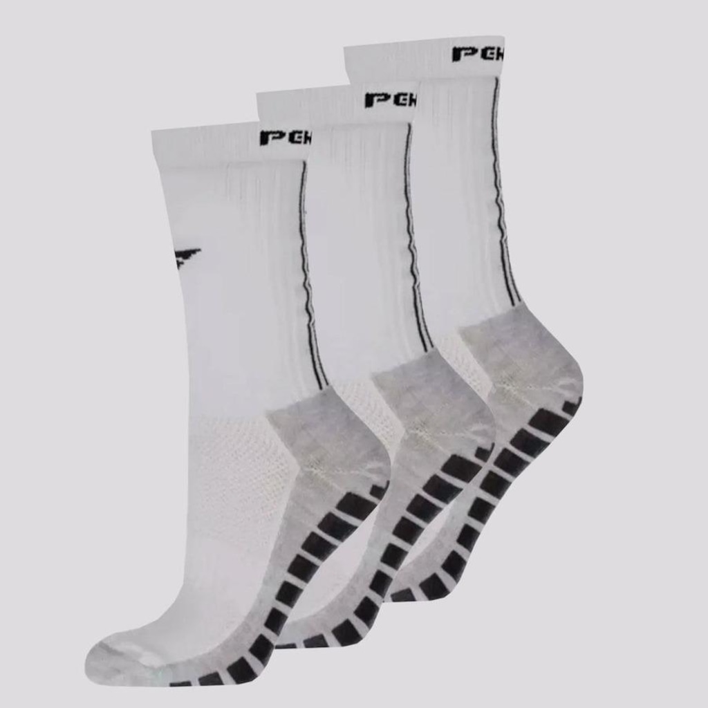 Kit Meias Penalty Grip Antiderrapante -3 Pares - Adulto