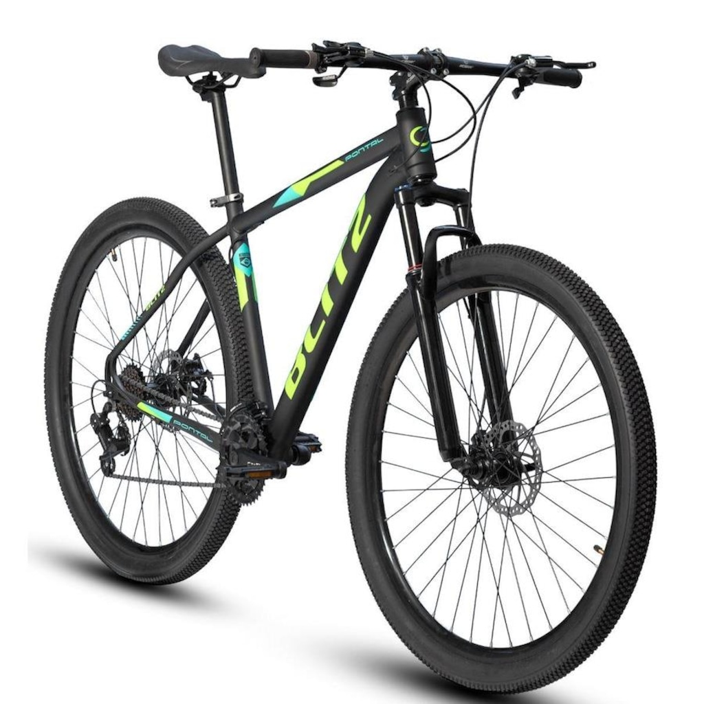 Bicicleta Aro 29 Blitz Pontal Alumínio Mountain Bike Freio À Disco Câmbio Shimano 21V - Unissex - Foto 1