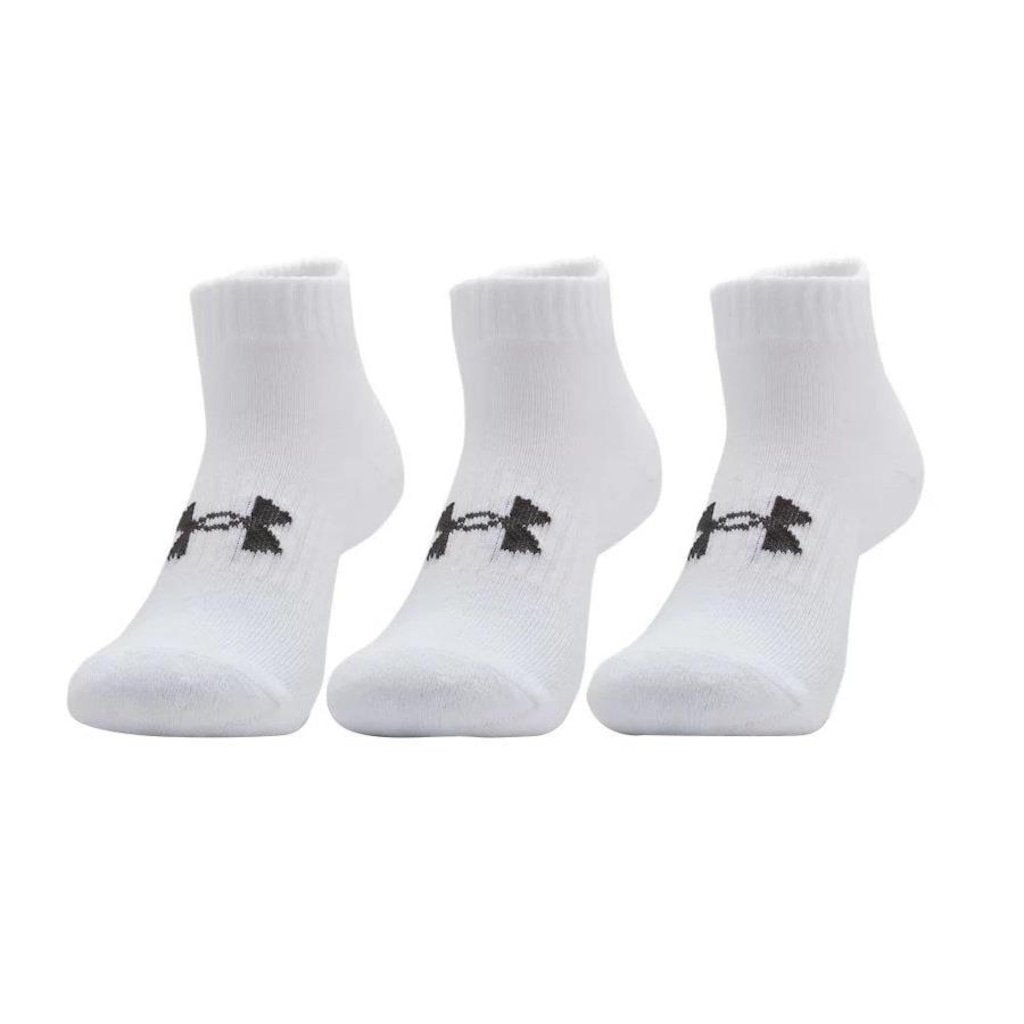 Meia Cano Baixo Under Armour Core Cotton com 3 Pares - Adulto