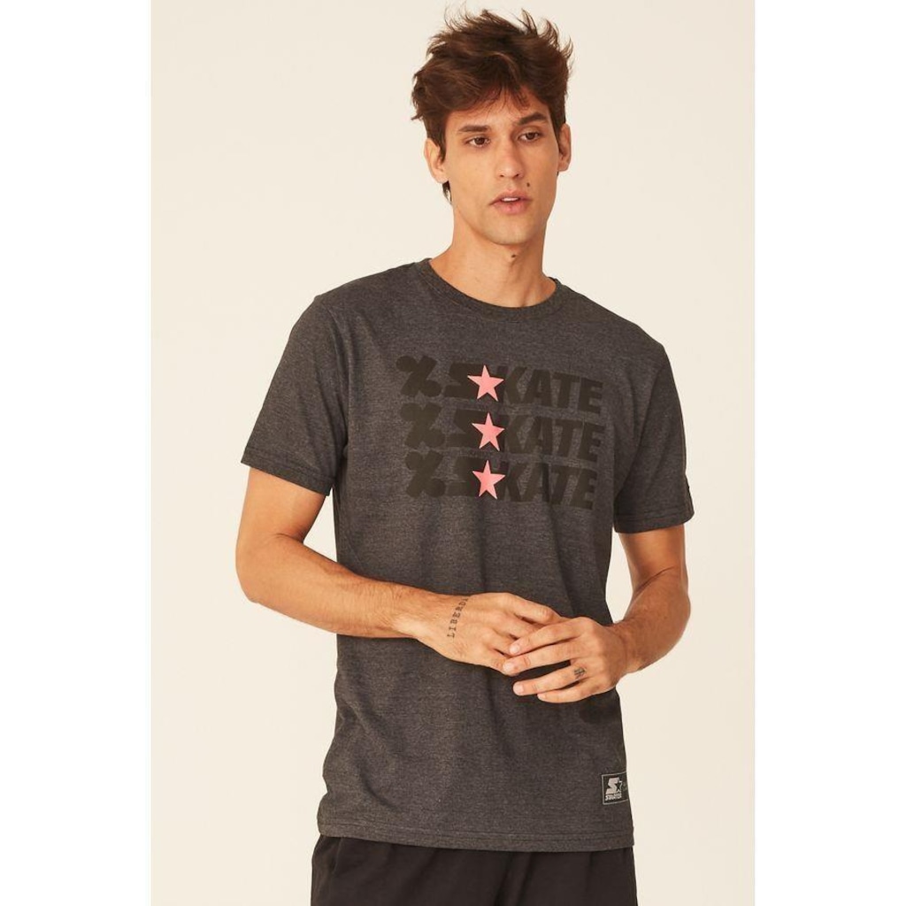Imagem 4 do produto Camiseta Starter Estampada Collab Cemporcento Skate Cinza Mescla Escuro - Masculino