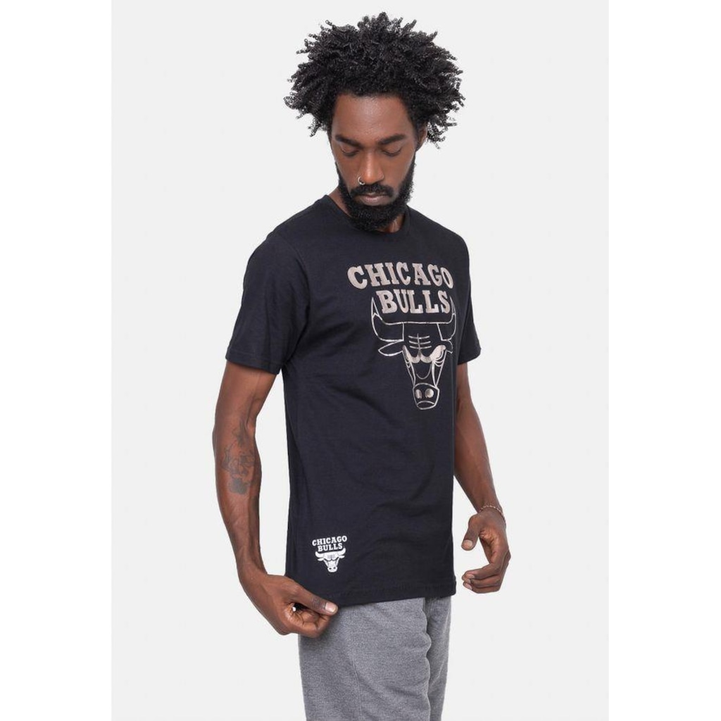 Camiseta NBA Silver Logo Chicago Bulls - Masculina