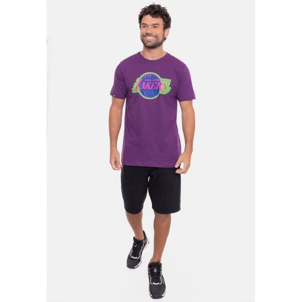 Imagem 3 do produto Camiseta Nba Neon Colors Los Angeles Lakers Escuro - Masculina