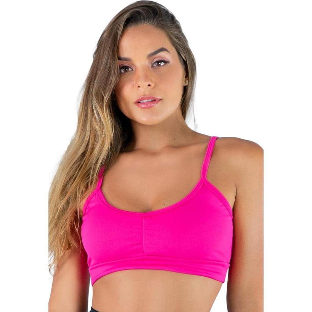 Top Fitness Mvb Modas Cropped Academia Franzido Suplex - Feminino