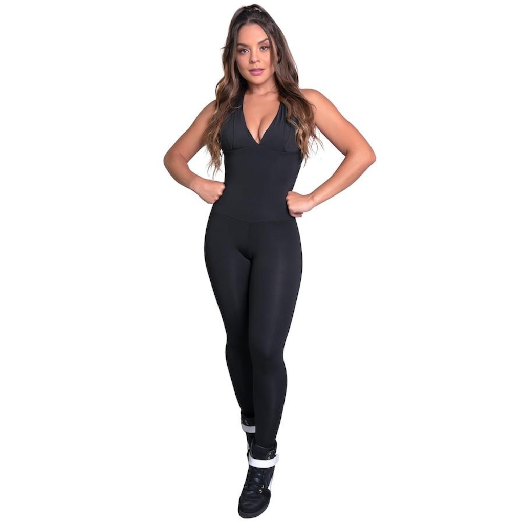 Macacão Fitness com Bojo Mvb Modas Feminino Suplex Academia