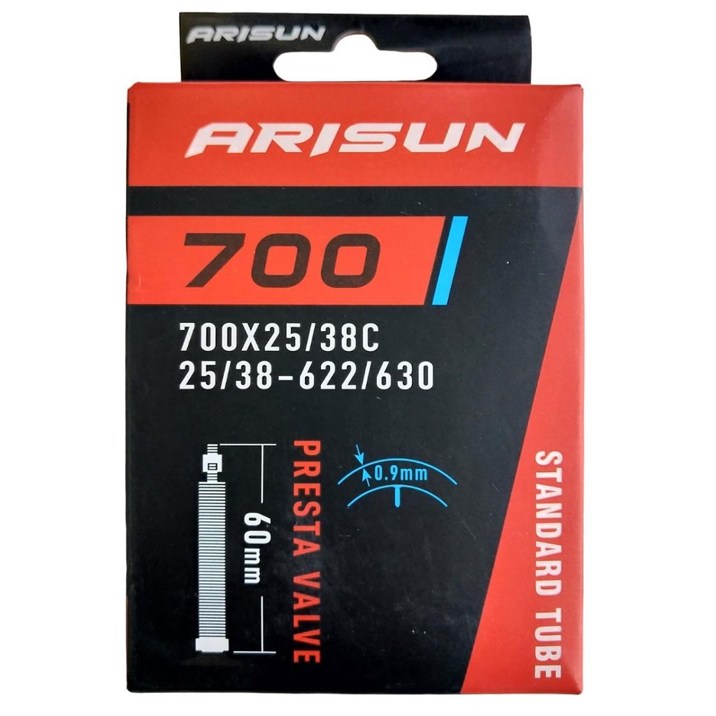 Imagem 2 do produto Par Câmara de Ar 700 X 25/38 Bike Arisun Bico Fino 60 Mm