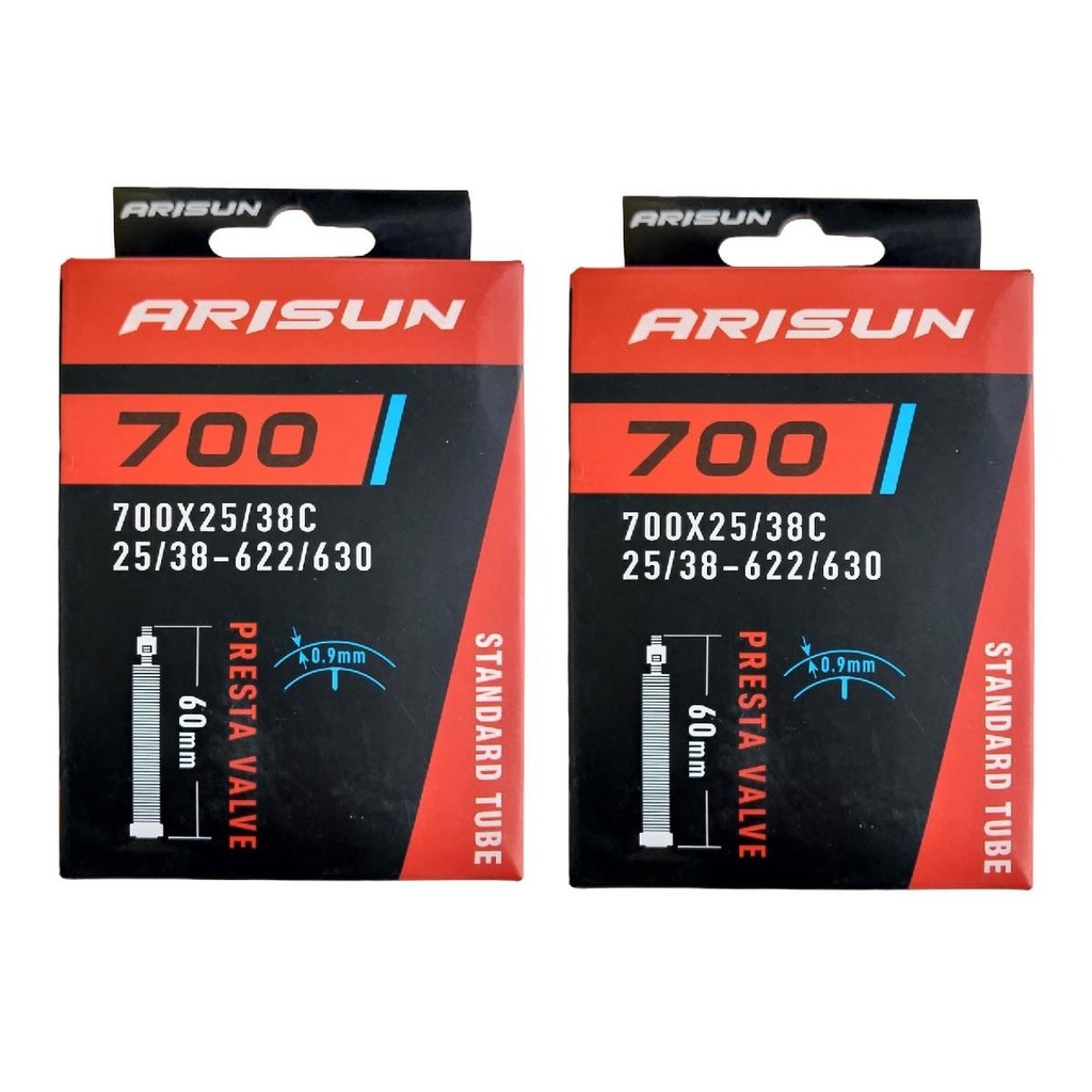 Par Câmara de Ar 700 X 25/38 Bike Arisun Bico Fino 60 Mm