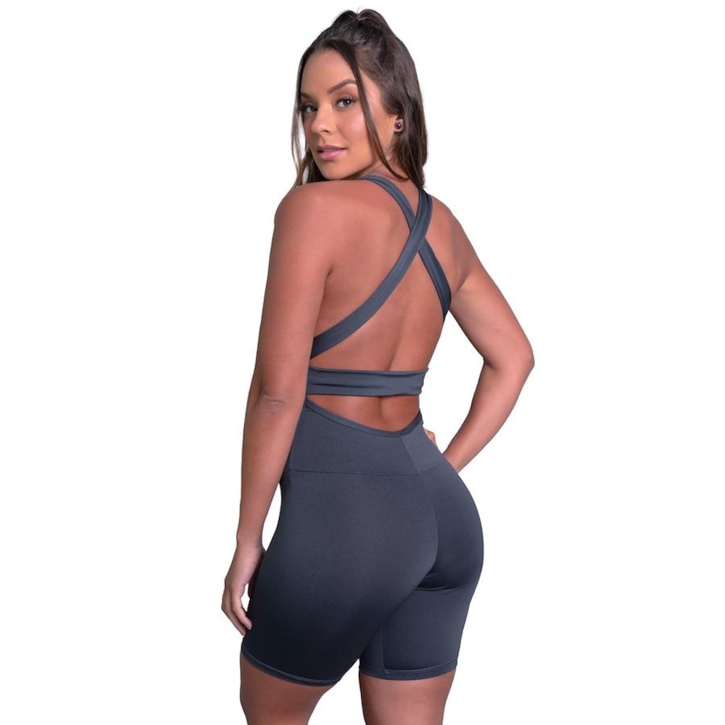 Imagem 3 do produto Macaquinho Mvb Modas Curto com Bojo Suplex Estampado - Feminino